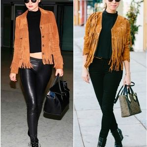 Fringed leather jacket